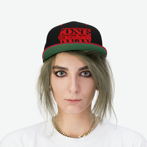 One Way Unisex Flat Bill Hat