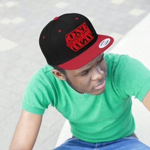 One Way Unisex Flat Bill Hat