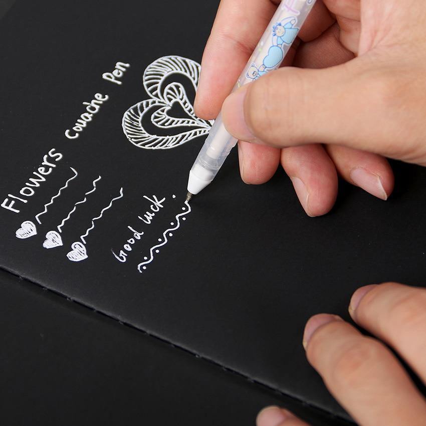 White Ink Color Photo Album 0.8MM Gel Pen Cute Unisex Pen Gift For Kids Stationery Office Learning School Supplies - MCNM's Marketplace