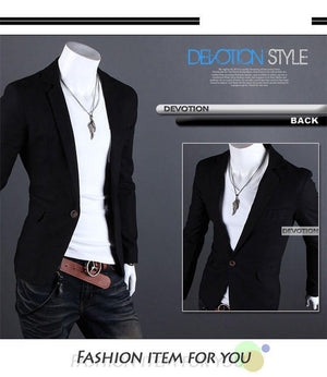 2015 New Arrival Single Button Leisure Blazers Men Male Fashion Slim Fit Casual Men Suit  Solid Blazer Dress Clothing  6 Colors - MCNM's Fashion Bug