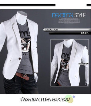 2015 New Arrival Single Button Leisure Blazers Men Male Fashion Slim Fit Casual Men Suit  Solid Blazer Dress Clothing  6 Colors - MCNM's Fashion Bug