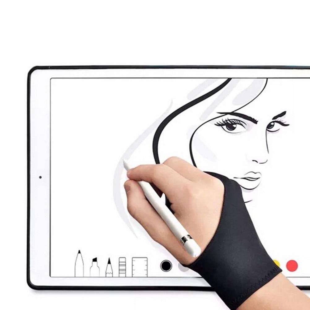 Black 2 Finger Anti-fouling Glove,both For Right And Left Hand Artist Drawing For Any Graphics Drawing Tablet - MCNM's Marketplace