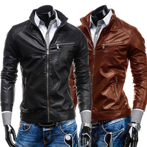 2015 Free shipping New Early Spring Men's Leisure zipper multi-pocket collar PU leather,Men's Fashion. - MCNM's Fashion Bug