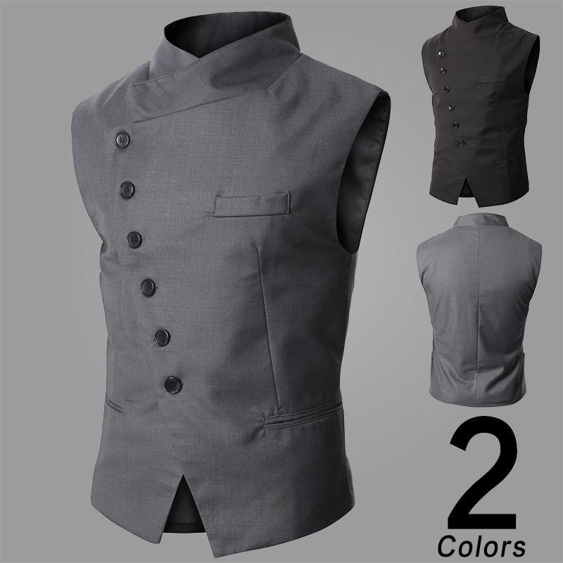 2015 New Arrival Fashion-designed Men's Slim Fit Vest Fashion Suit Vest Simple Business Vest Black/Gray Size:M-XXL Free Shipping - MCNM's Fashion Bug