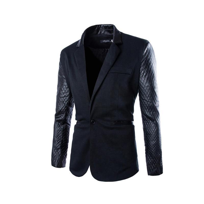 2015 New Arrival Casual Slim Fit Stylish Patchwork Mens Blazers High Quality Men's Blazer Jacket Suits - MCNM's Fashion Bug