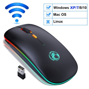 Wireless Mouse Bluetooth RGB Mouse Rechargeable Computer Mause Silent Ergonomic LED Mice USB optical Backlit Mouse for laptop PC