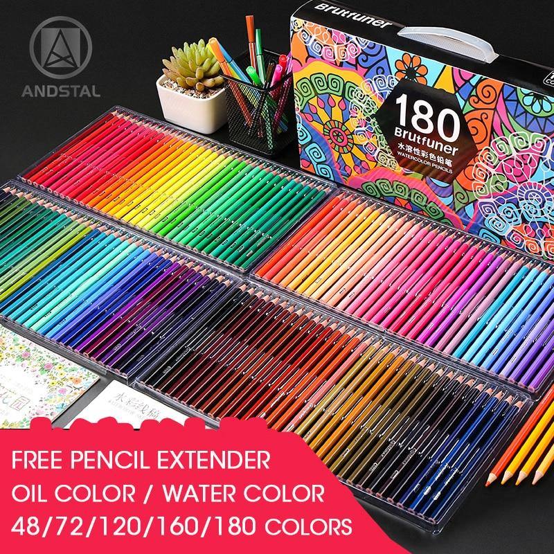 Andstal 48/72/120/160/180 Professional Oil Color Pencil Set Watercolor Drawing colored pencils wood colour coloured pencils kids - MCNM's Marketplace