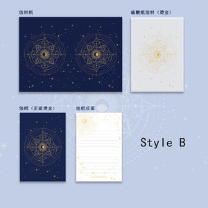 Mr Paper 3 pcs/set 4 Designs Galaxy Universe Series Envelopes With Bronzing Letter Paper Hand Account DIY Decoration Material - MCNM's Marketplace