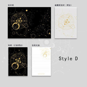 Mr Paper 3 pcs/set 4 Designs Galaxy Universe Series Envelopes With Bronzing Letter Paper Hand Account DIY Decoration Material - MCNM's Marketplace