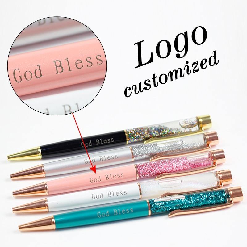 1pc New Gold Foil Pens Metal Ballpoint Pens Office Birthday Gifts Ballpoint Pens Engraved Name Private Laser Customized Logo Pen - MCNM's Marketplace